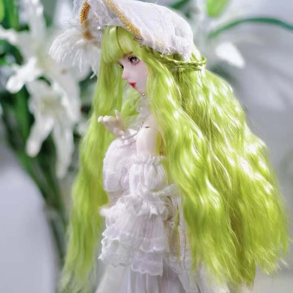

2024 New Fashion Style 1/3 1/4 1/6 Long Wavy Silk Hair Wire BJD Doll Wig YOSD MSD SD Accessories