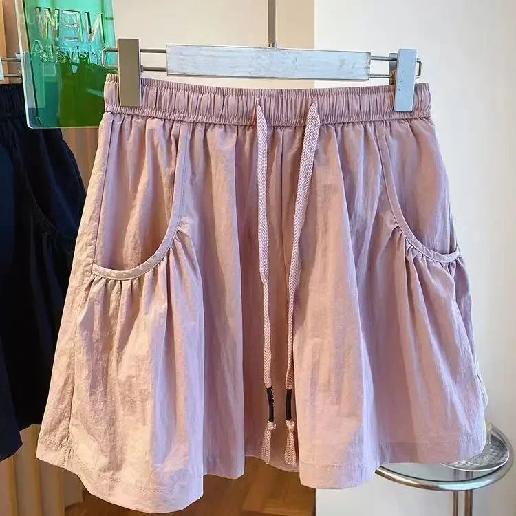 2026 New Bottoms Fashion Womens Shorts Elastic Waist Casual Summer Short Mujer Pockets Korean Pants Pantalones Cortos Mujer