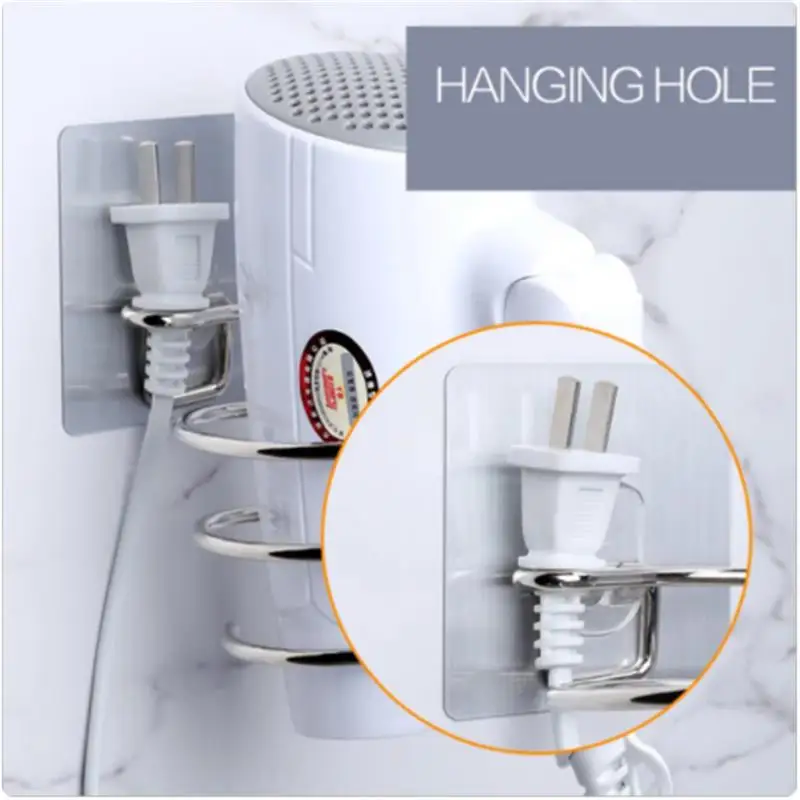 New Spiral Wall Mounted Hair Dryer Storage Organizer Rack Holder Hanger Using In Bathroom Salon Stylist Tool Drier Organizer