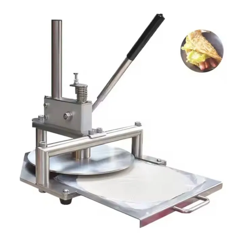 Commercial 25cm Manual Cake Flatten Flat Pressing Machine Hand Pita Bread Dough Press Equipment Pizza