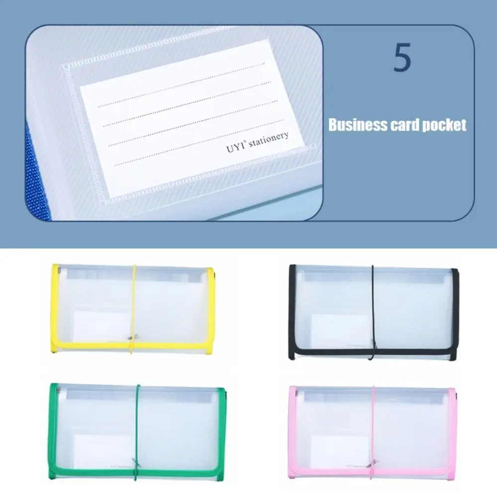 

13Pockets Receipt Storage Bag Colored Labels Transparent PP Expanding File Folder Waterproof Large Capacity