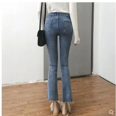 Calça jeans casual feminina, nova moda para mulheres primavera, verão e outono, bc119, venda por atacado, 2019