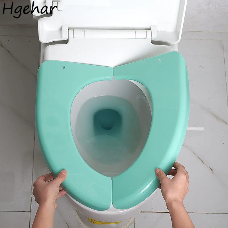 Foldable Plastic Toilet Seat Cover Waterproof Portable Travel Closestool Mat Household Four Seasons Universal Bathroom Accessory