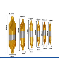 HSS Combined Center Drills Ti-Coated 60 Degree Countersinks Angle Bit Set 6pcs 1.0-5mm Metal Centering Dril Bit Lathe W6542 M35