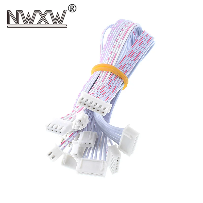 10pcs XH2.54 red and white cable in the same direction 20CM 2P/3P/4P/5P/6P/7P/8P/9P/10P/11P/12P single/double terminal cable
