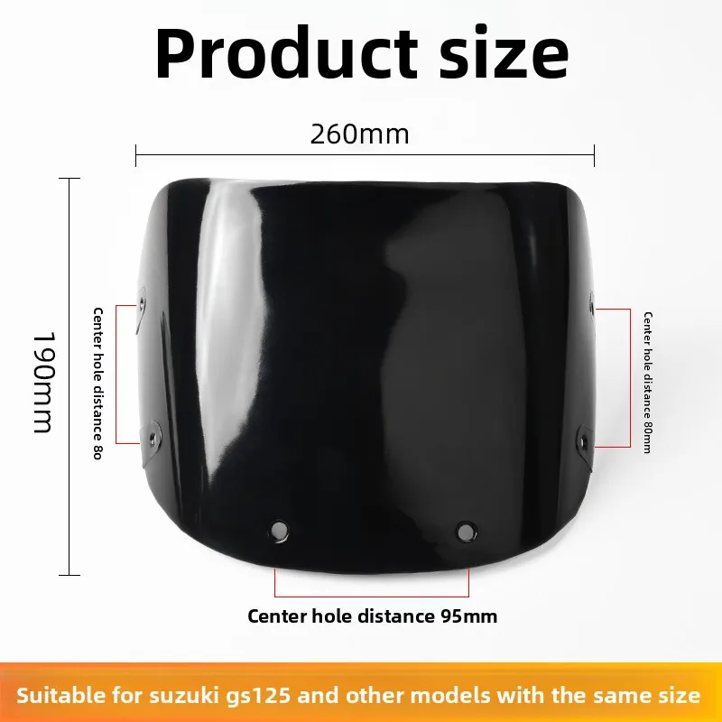 Osłona reflektora motocyklowego GS125, akcesoria z szybą deflektora powietrza, pasuje do szyby przedniej i owiewki Lingqi Suzuki Wang.