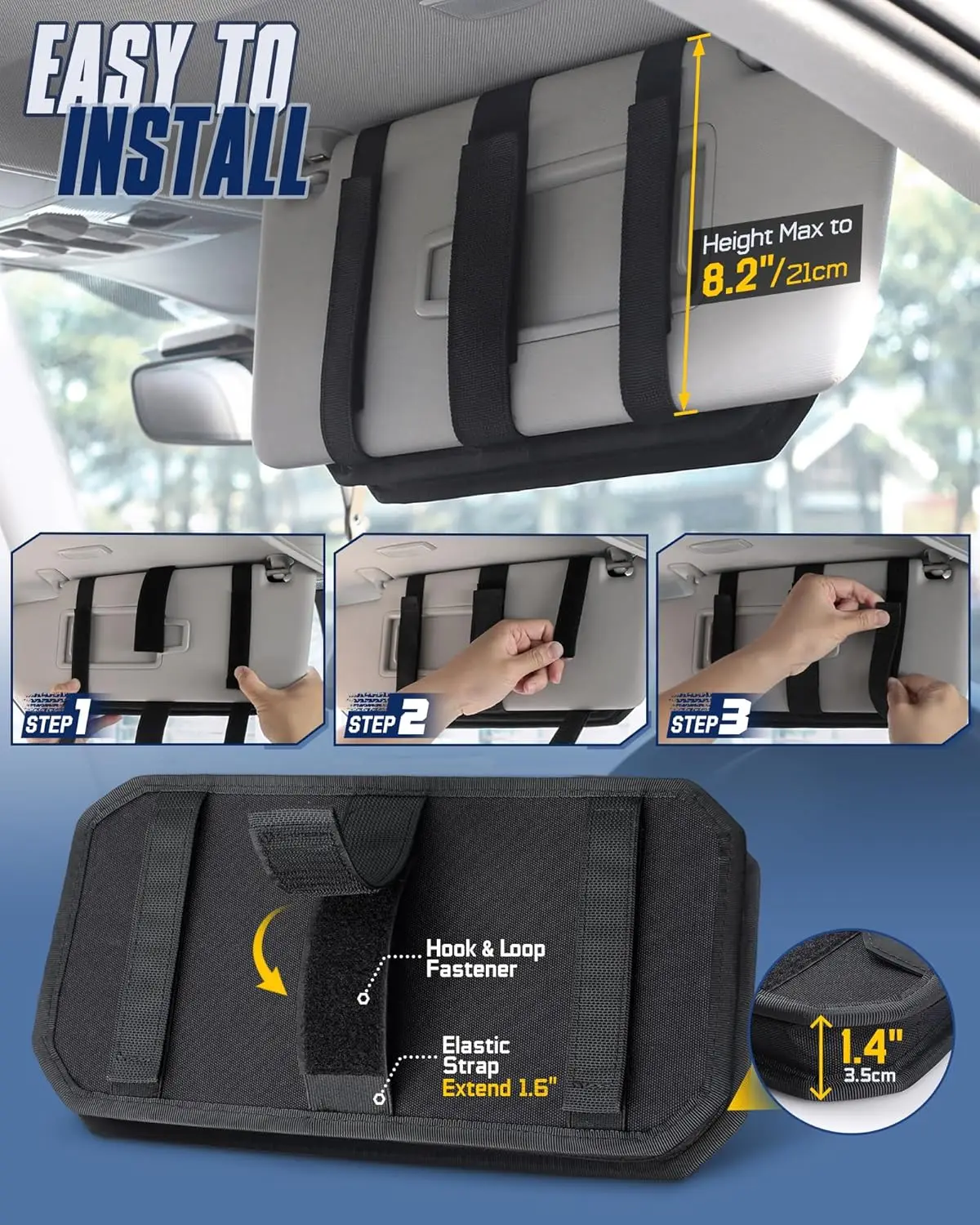 Organizador visera coche con panel MOLLE – Bolsa táctica universal - imagen 2