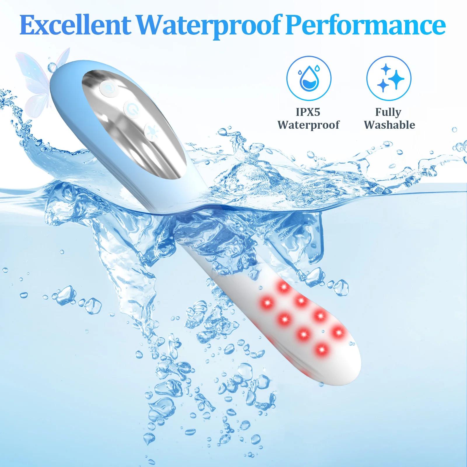 Female Light Therapy Device Red&Yellow&Blue Light Therapy Device Female Personal Health Care Device with Heating Function&8 Mode