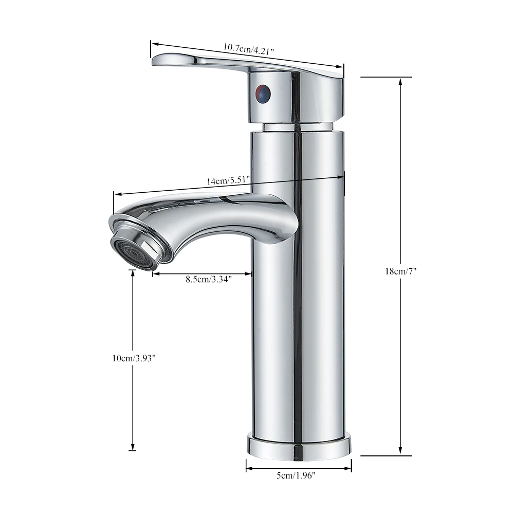 Chromowana bateria umywalkowa bateria zlewozmywakowa do montażu na pokładzie pojedynczy uchwyt pojedynczy otwór bateria zimnej ciepłej wody bateria umywalkowa do łazienki