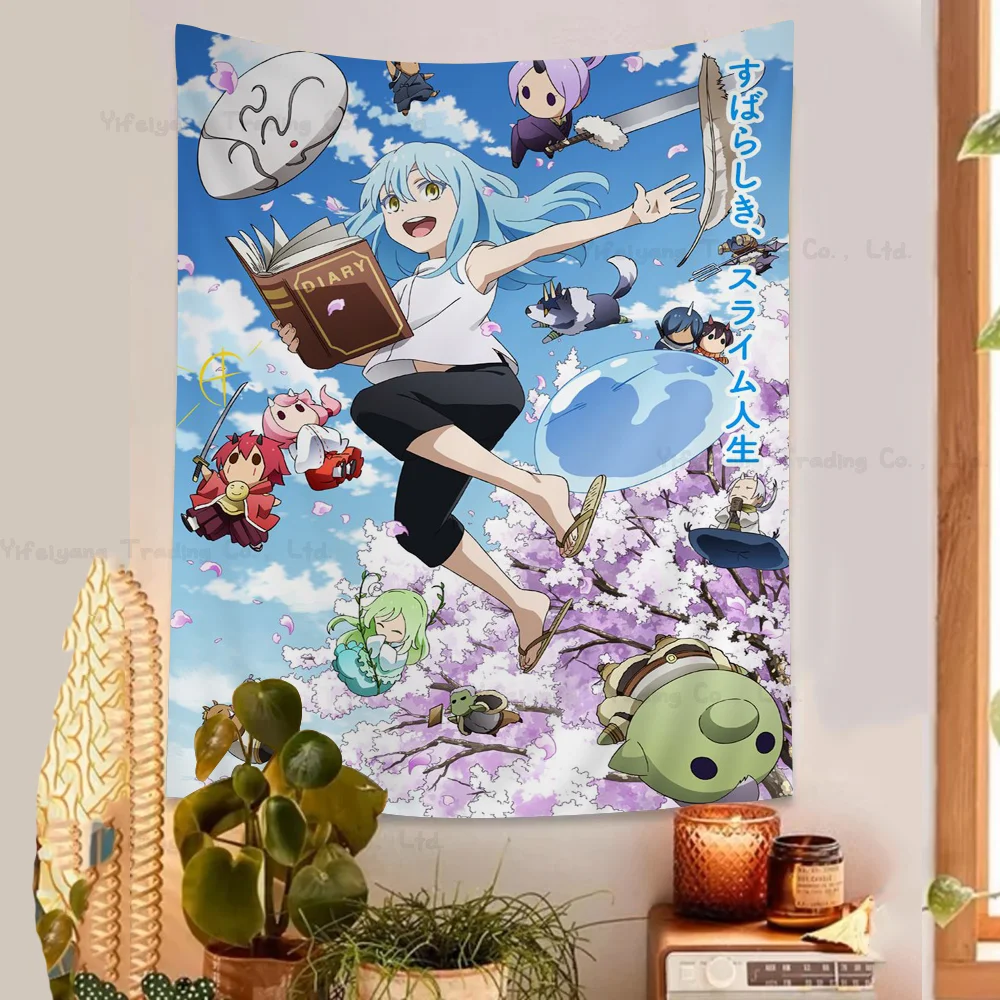 Anime Regarding Reincarnated To Slime Colorful Tapestry Wall Hanging Bohemian Wall Tapestries Mandala Wall Hanging Sheets