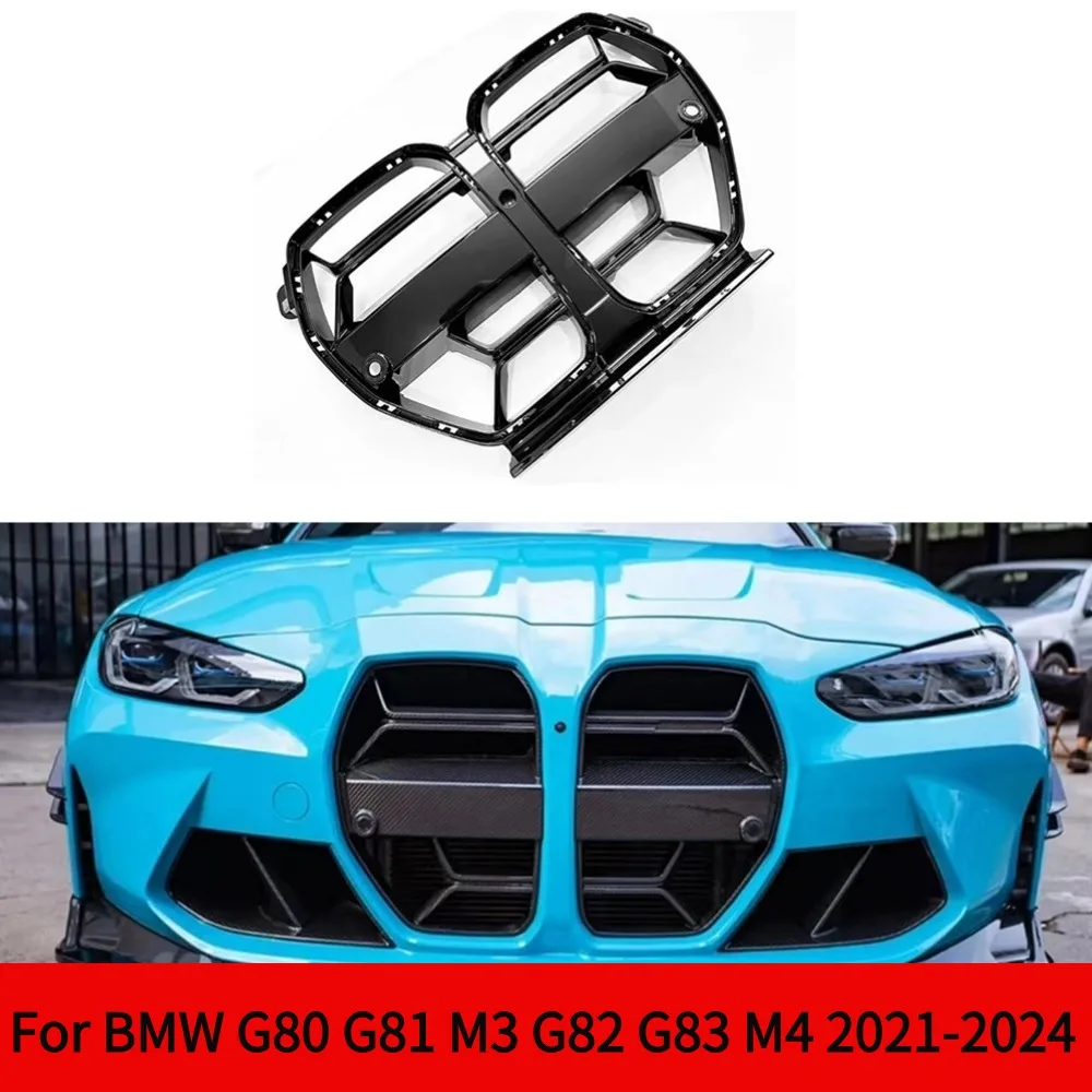 

For BMW G80 G81 M3 G82 G83 M4 2021-2024 Car Front Bumper Grilles Style Glossy Black Hood Grill ACC