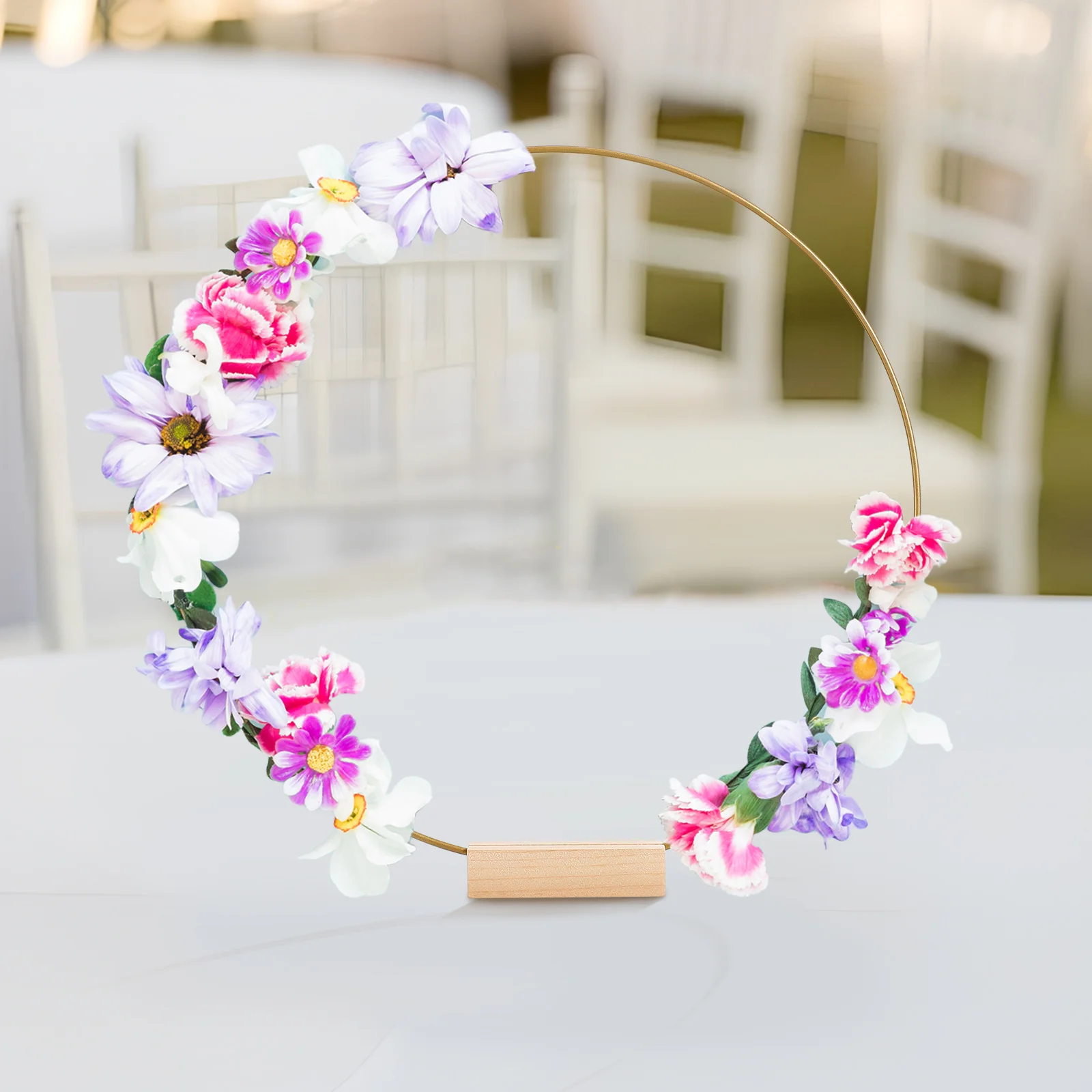 

10pcs Wreath Frames Floral Wedding Floral Hoop Hoops with Stand Craft Rings for DIY Decor Centerpiece Hoop Wedding Decor