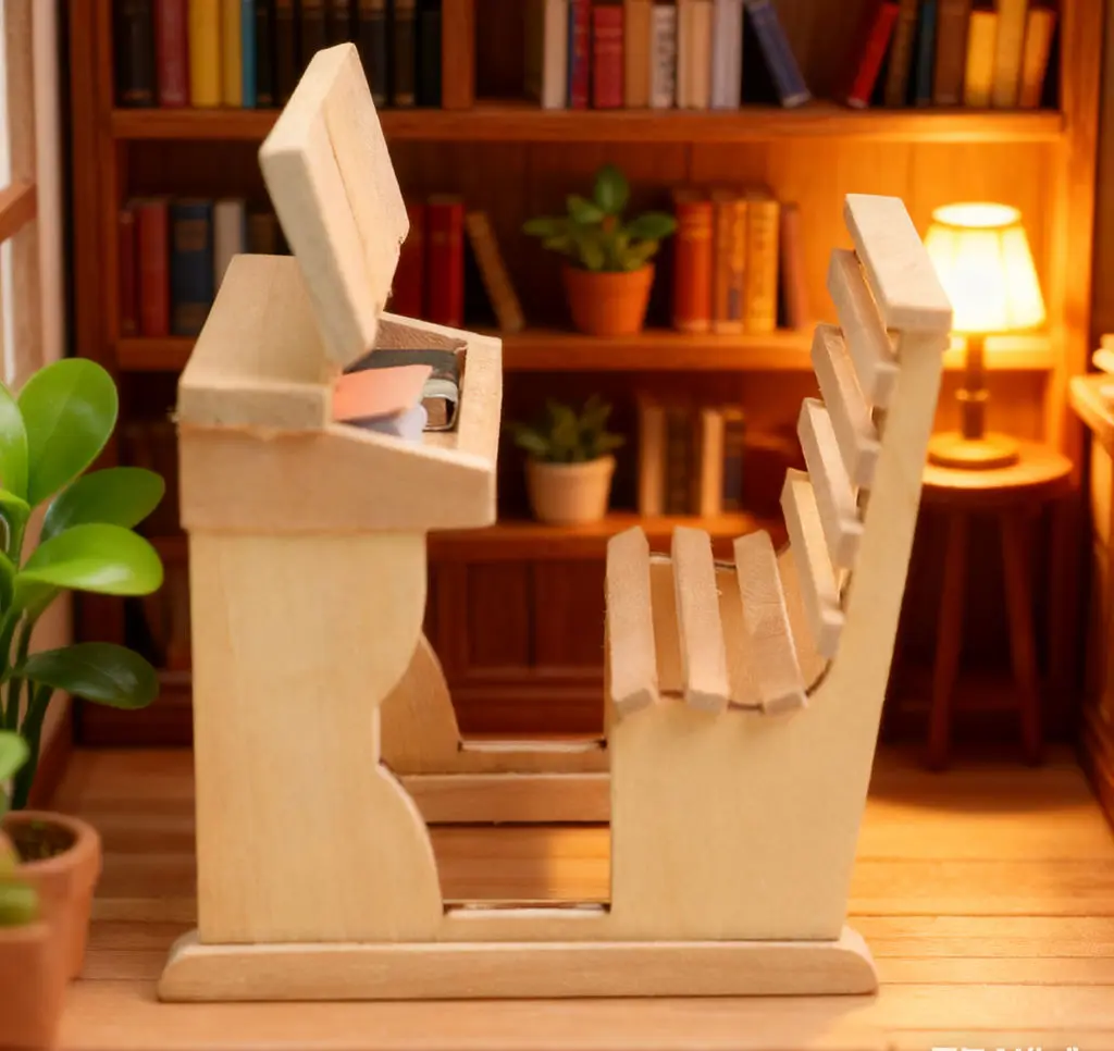 

Brand New 1:12 Dollhouse Solid Wood Desk Set - DIY Mini Wooden Furniture for Study Room Micro Scene Hobbyists
