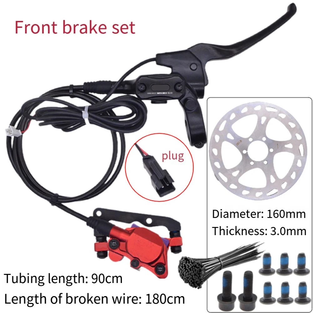 Electric Bicycle Power Off Brake Hydraulic Disc Brake Motor Front Rear Disk Dual-Callipers Lever For Electric Bike Accessories