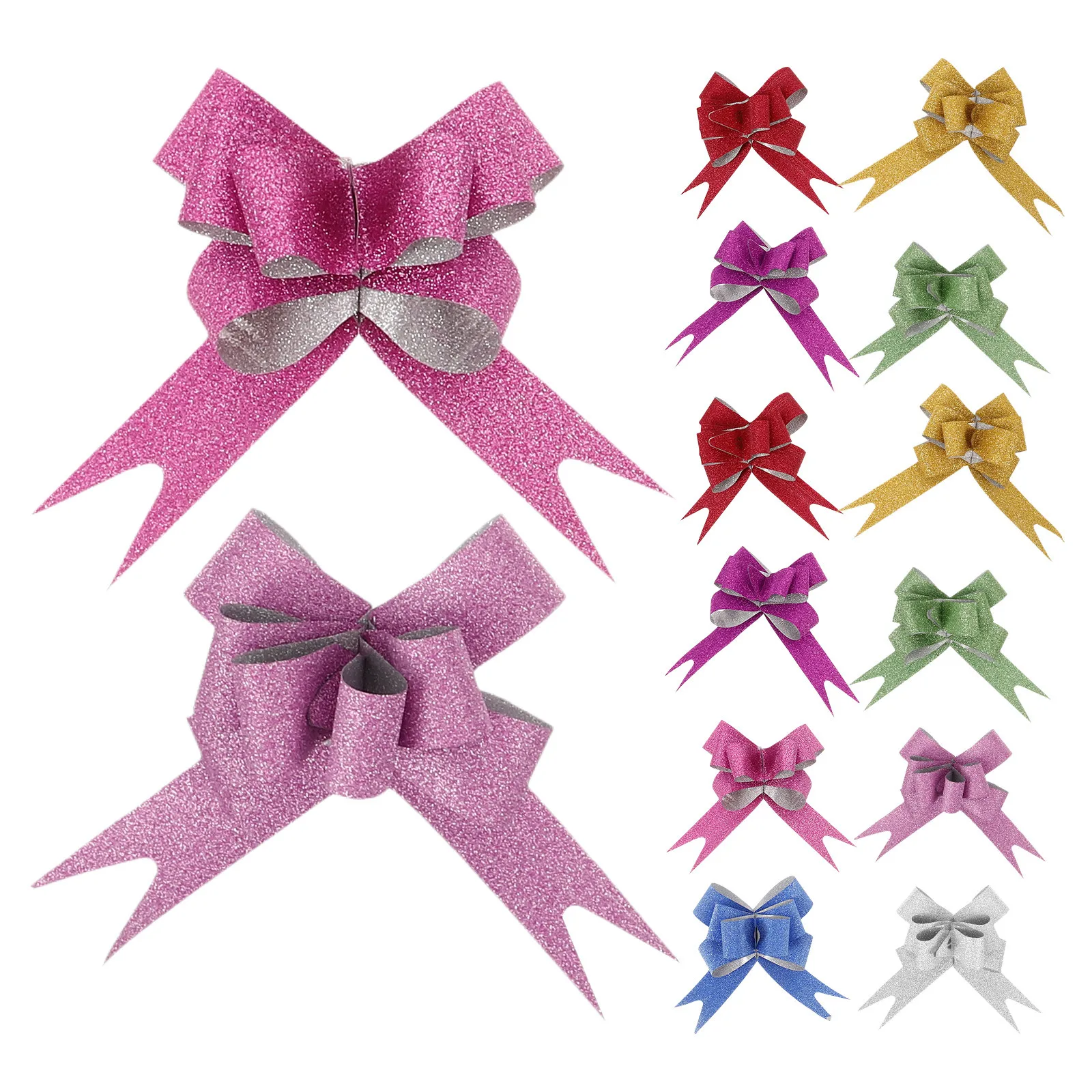 

80Pcs Plastic Pull Bows Large Colorful Wrapping Bows for Presents Birthday Wedding Car Decorations Pull Bow Ribbon