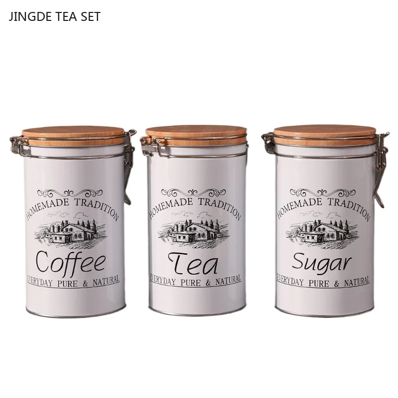 

3pcs/set of handmade metal portable sealed tea coffee powder coffee beans storage snack storage can storage containers