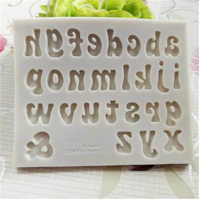 26 Letter Fondant Molds Alphabet Number Chocolate Silicone Mold For Birthday Party Cake Decoration Cupcake Topper Chocolate Clay