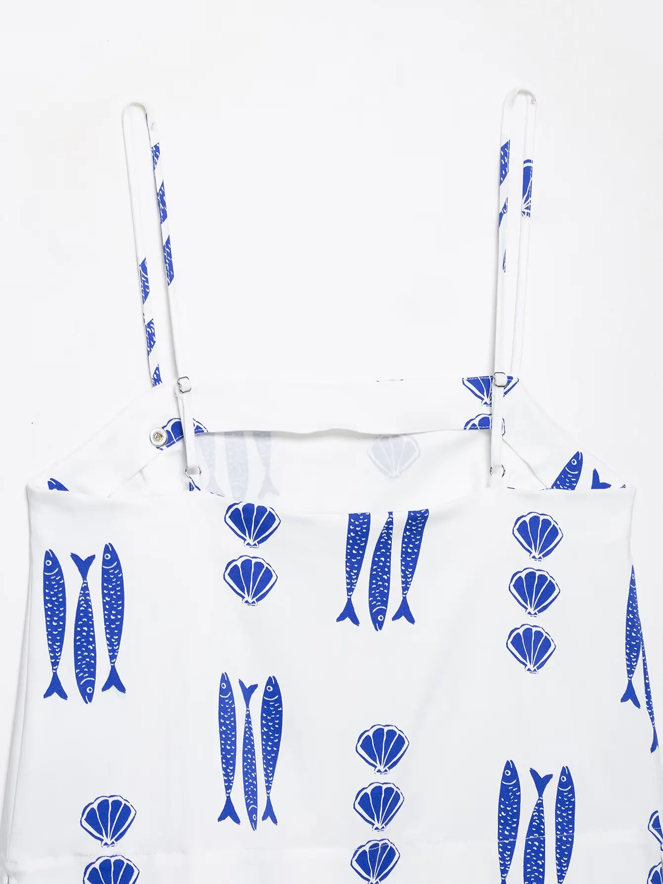 KONDALA Schickes Lässiges Bedrucktes Fisch-Motiv 2026 Damen-Anzug mit Knöpfen, Sexy Schmal Geschnittene Weste + Weite Hose mit Schleife und Reißverschluss, Böhmisches Damen-Set – Detail 12