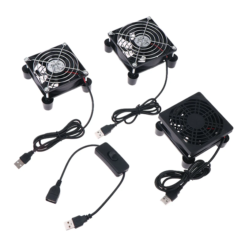 1 шт., бесшумный шасси-кулер для приемника, видеорегистратора, ТВ-приставки, 8/9,2/12 см, 5 В, с питанием от USB, вентилятор для корпуса компьютера и ПК