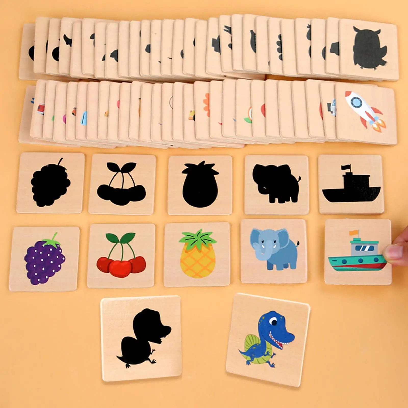 

Деревянная игра-головоломка с тенями, игра-головоломка с фруктами и животными, интерактивные подарки, игрушки для сортировки и штабелирования для мальчиков, девочек, малышей, детей