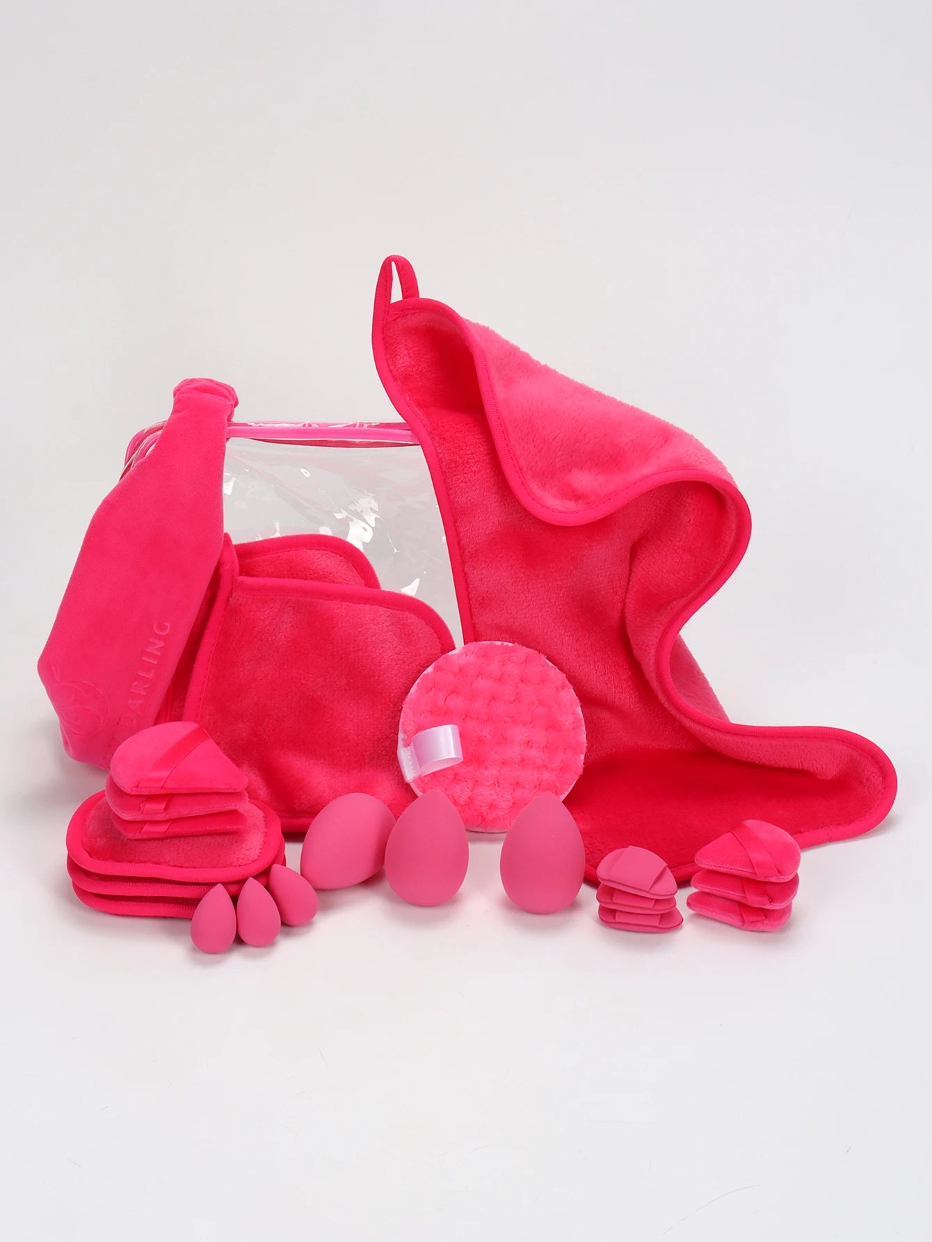 Ensemble de sacs à cosmétiques Rose rouge 17-20-25 pièces, outils cosmétiques multifonctionnels, adaptés à tous les Types de peau