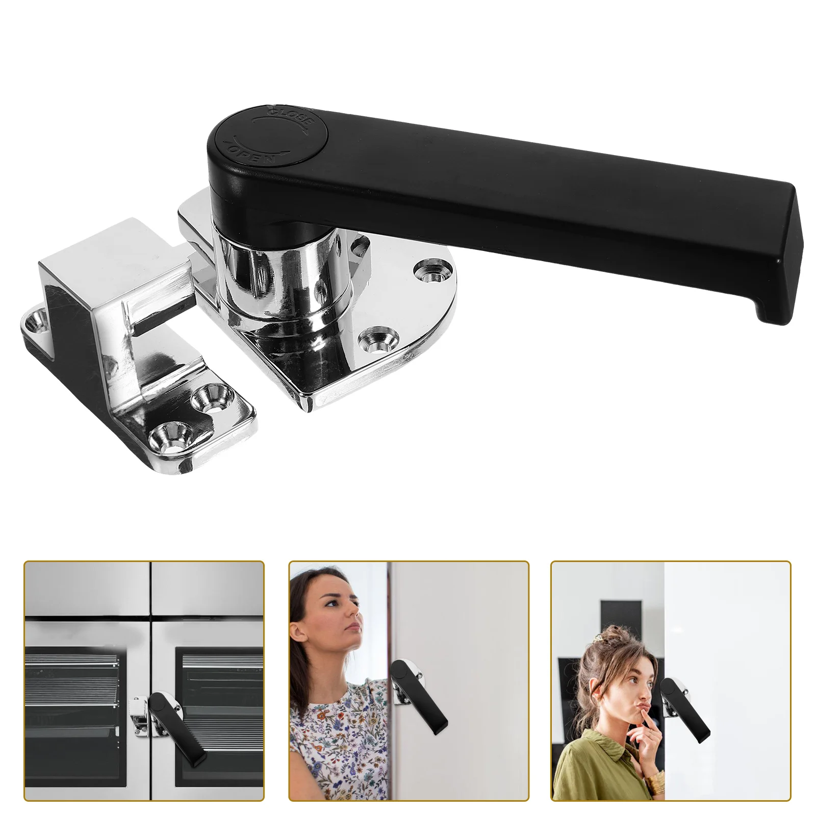 

Steamed Rice Cabinet Door Handle Lock Latch Latches Hardware Zinc Alloy Freezer