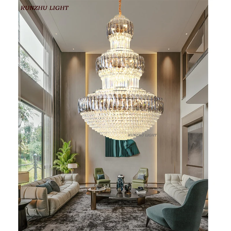 

Large Chandelier Hotel Engineering Crystal Lamp Villa Living Room Lamp Sales Department Lobby Lamp High-end Restaurant Headlamp