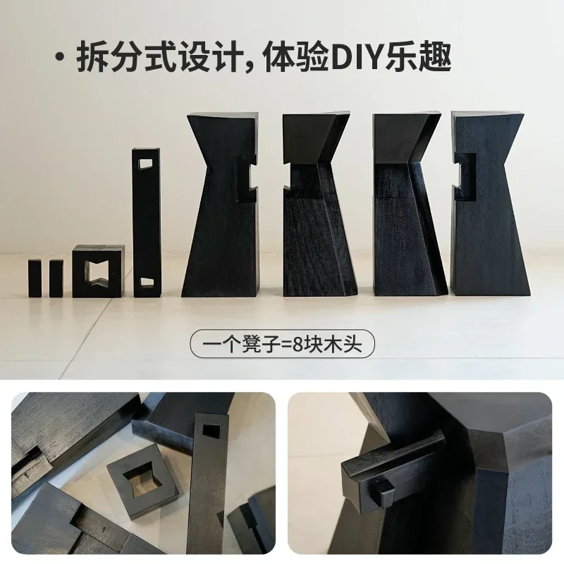 Low stool New Chinese living room shoe changing stool, creative small stool