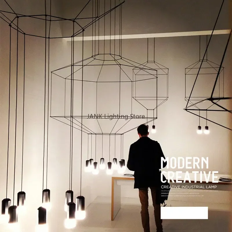 Italy Designer Acrylic Luxury LED Pendant Lamp Living Room Restaurant Bedroom Staircase Simple Line Chandelier Home Decor Light