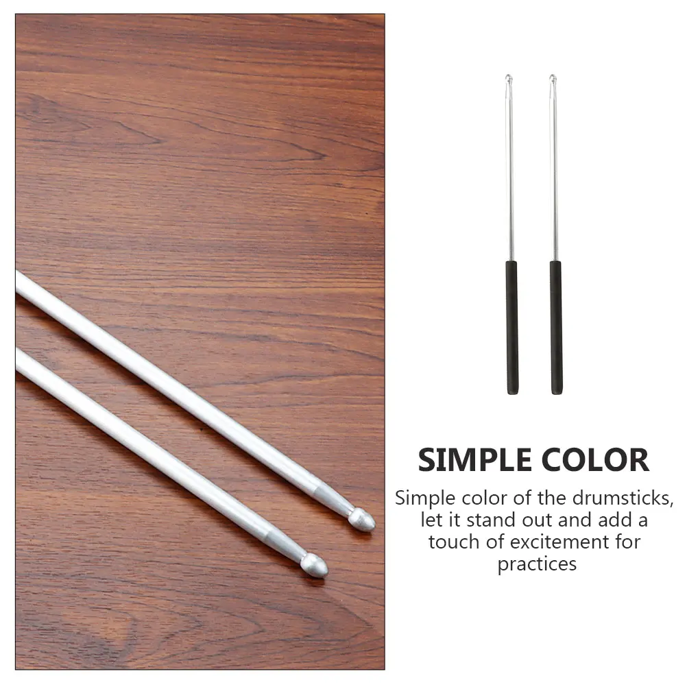 

Metallic Silver Sticks W143 Durable Aluminum Percussion Accessories for Adult Percussion Sticks Practice Portable