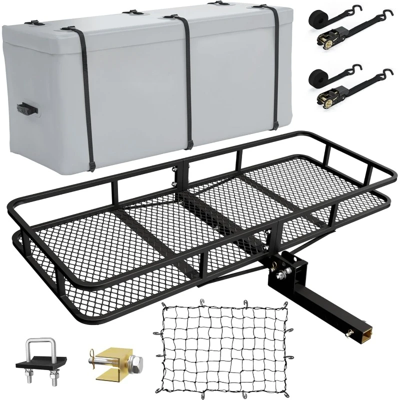 Engate cesta de carga combo dobrável reboque engate cesta de carga se encaixa 2 "receptor vem com saco de carga engate estabilizador rede de carga