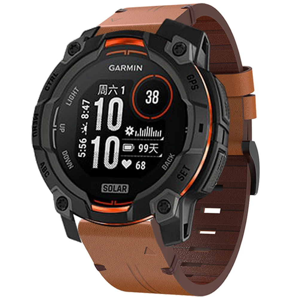 QuickFit 22 مللي متر 26 مللي متر حزام ل Garmin غريزة 3 50 مللي متر 45 مللي متر حزام ل Garmin غريزة 2 الشمسية 2X E سوار حزام من الجلد الطبيعي