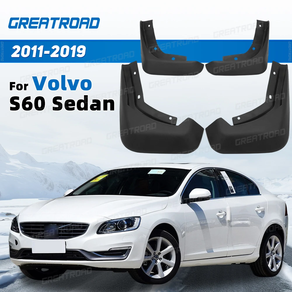 

Комплект из 4 брызговиков для Volvo S60, 4-дверный седан 2011-2019 2013 2014 2015 2016 2017, автомобильные брызговики, защита крыльев, автоаксессуары