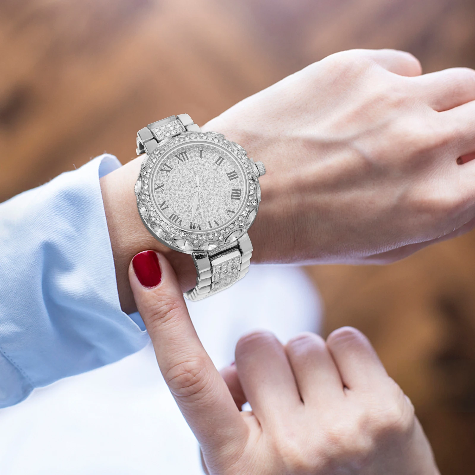 

Rhinestone Women Fashion Adjustable Strap Quartz Watches Girls Wristwatch Lady Watch Students WristWatch Rhinestone Ladies Watch