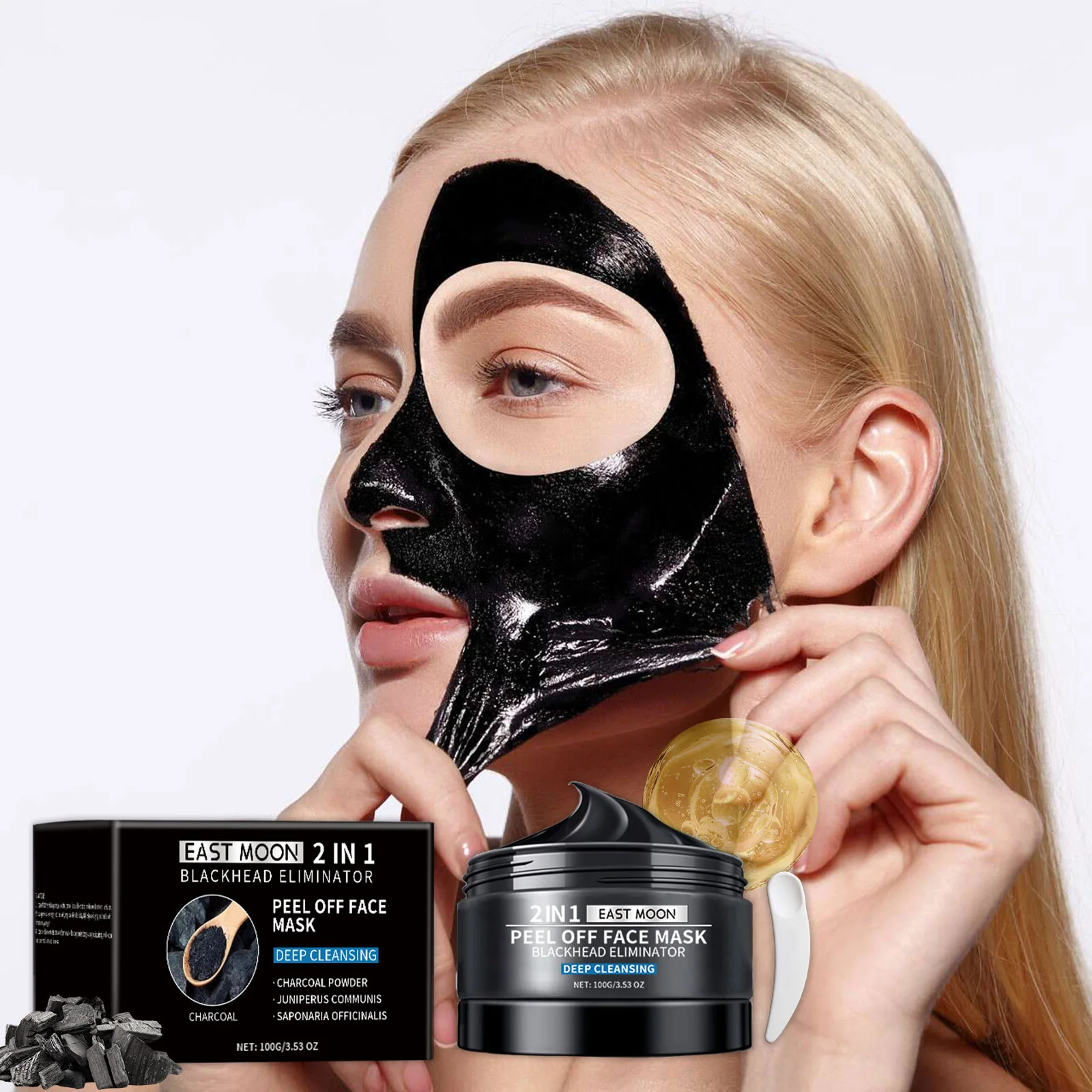 Mascarilla eliminadora de espinillas de carbón de bambú, purificador, reducción de poros, limpieza profunda, Control de aceite, exfoliante, mascarilla de barro, cuidado de la piel