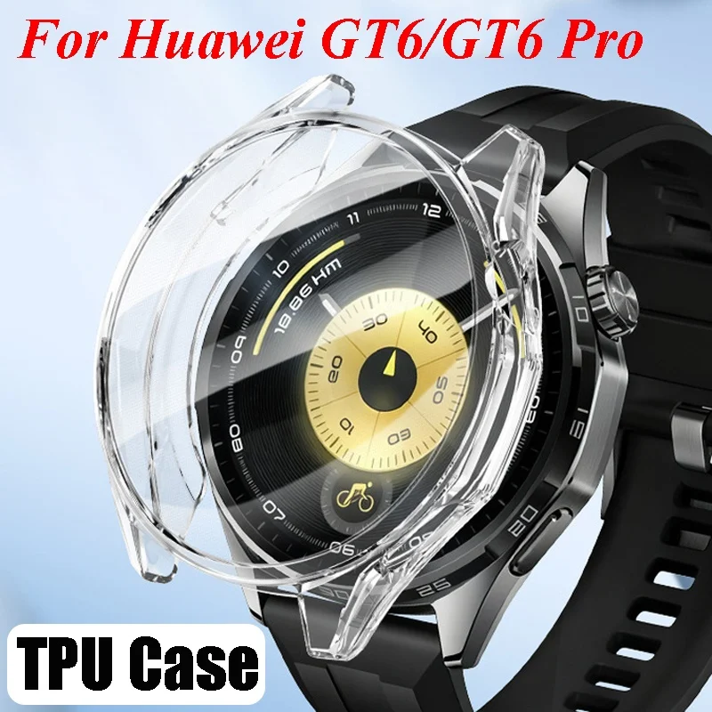 TPU-Hülle für Huawei Watch GT 6 Pro 46 mm Schutzhülle Displayschutzfolie für Huawei GT6 46 mm 41 mm GT6Pro Smartwatch-Zubehör