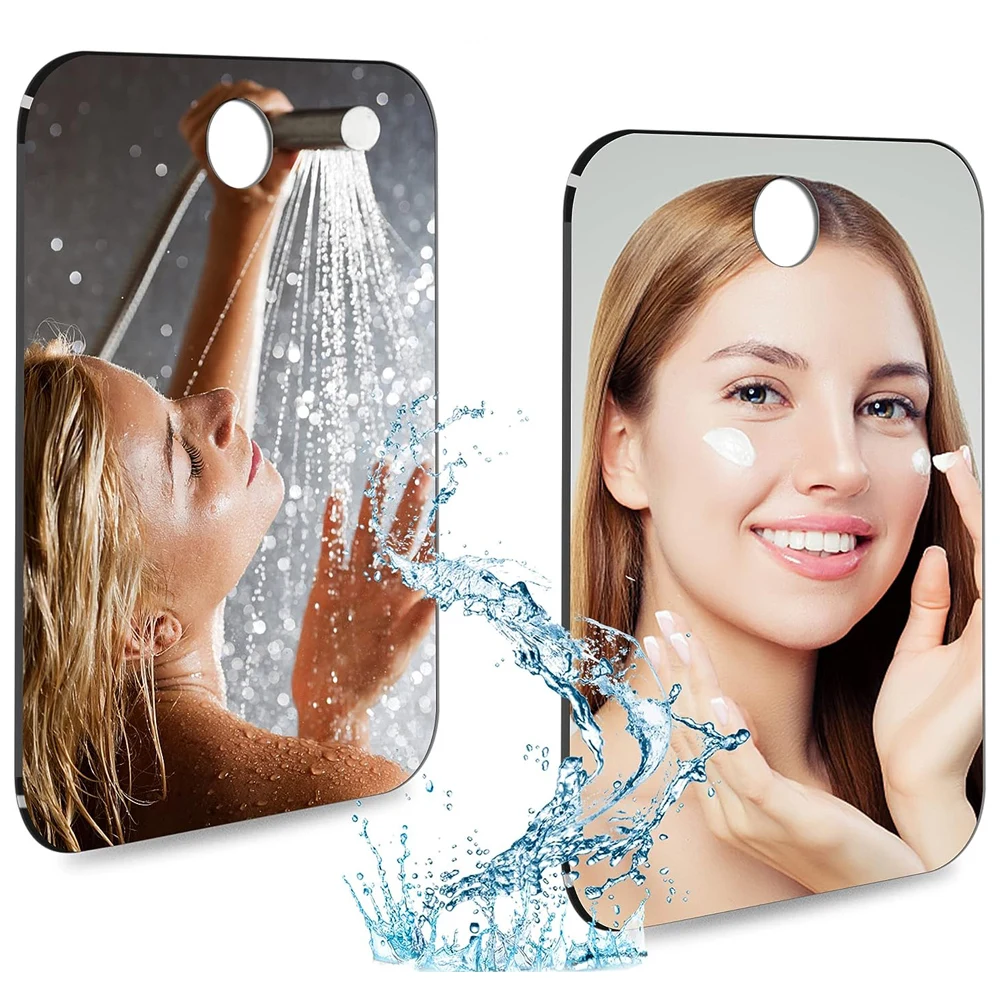 Large Fogless Shower Mirror Anti-Fog Shower Mirror Portable Wall Hanging Shatterproof Shaving Mirror Men Women Makeup Tools