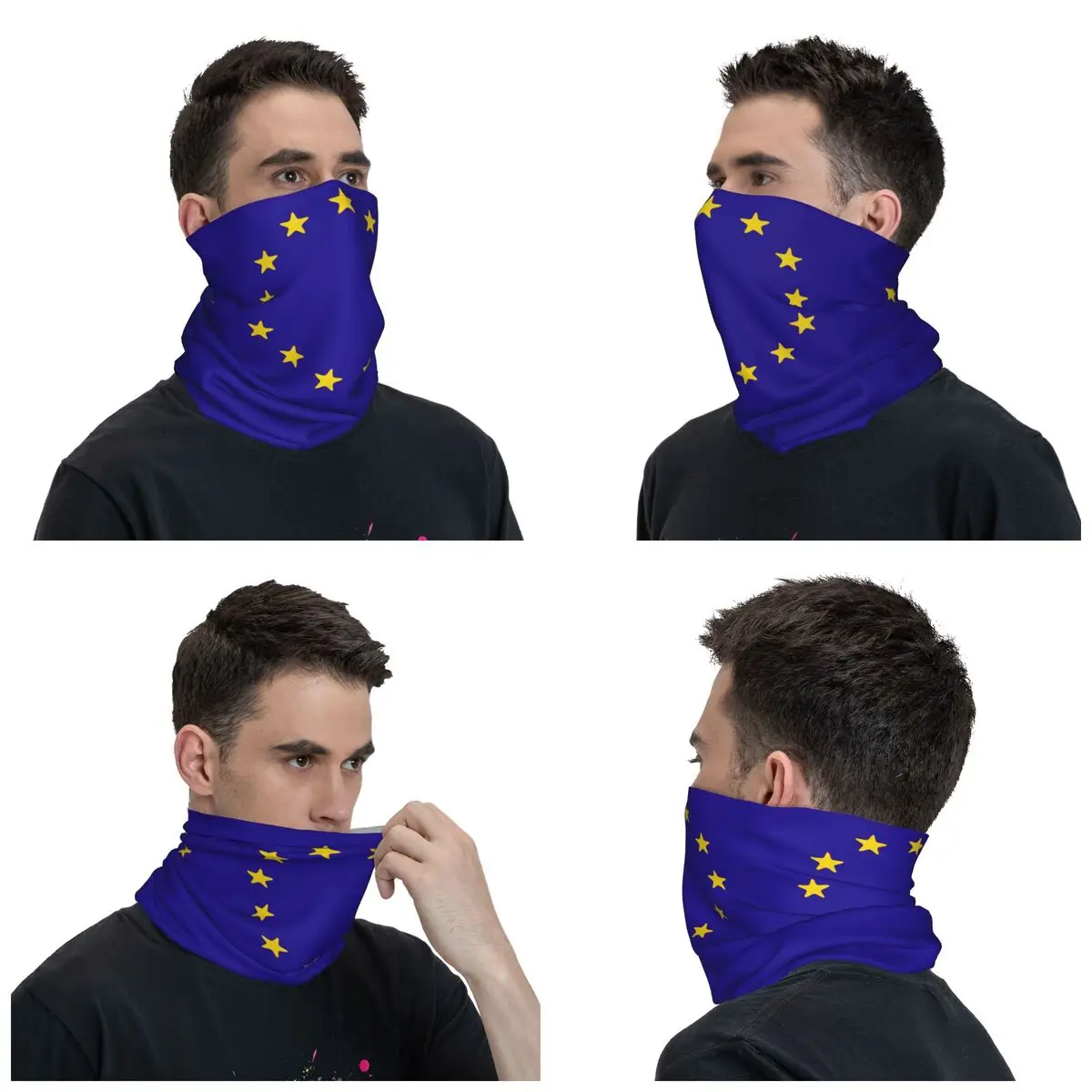 Bandiera delle stelle europee Bandana scaldacollo stampato passamontagna maschera sciarpa caldo ciclismo corsa Unisex adulto per tutte le stagioni