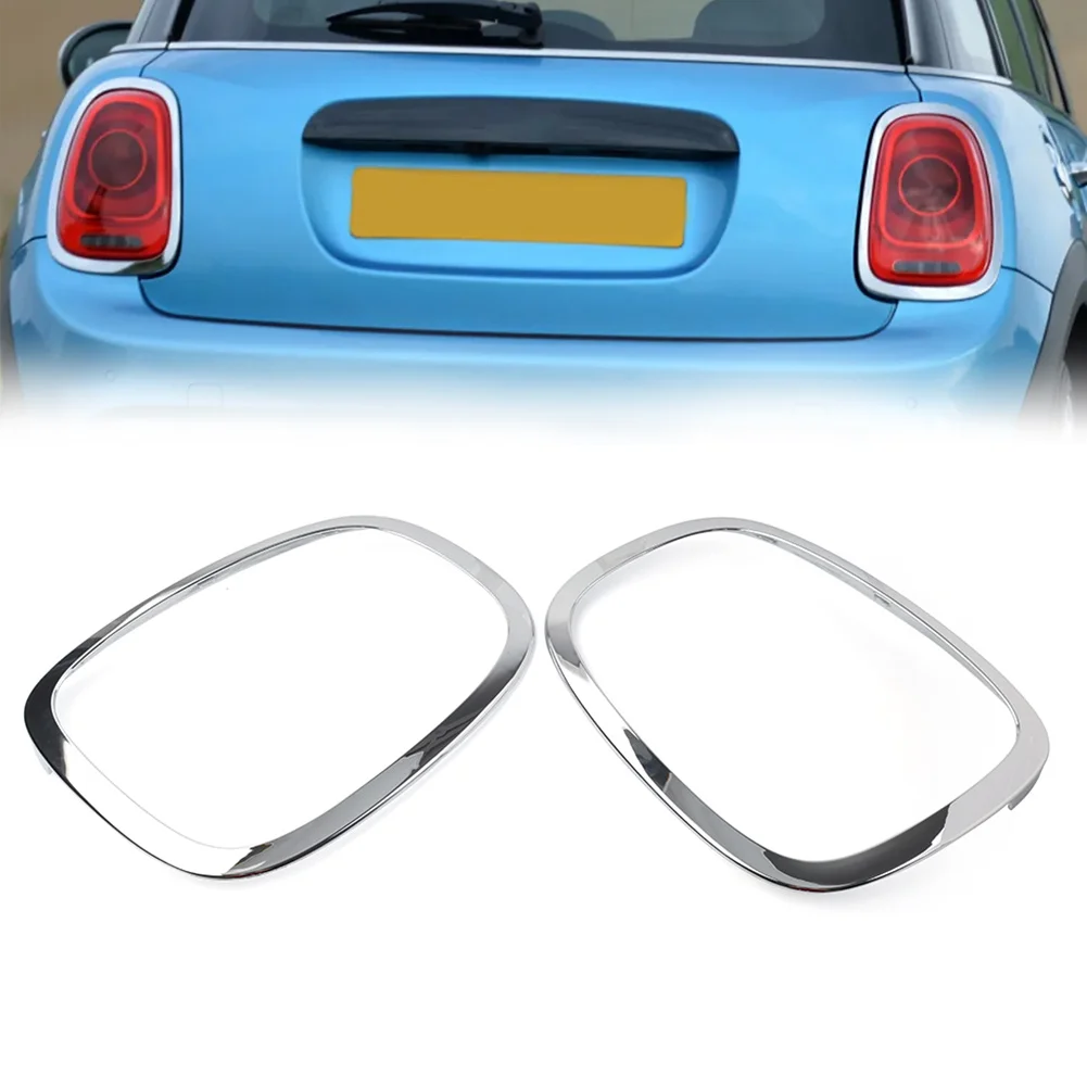 

Bright Silver Car Rear Taillight Ring Bezel Trim Cover Decoration Accessories For BMW Mini Cooper F55 F56 F57 Left+Right 2Pcs