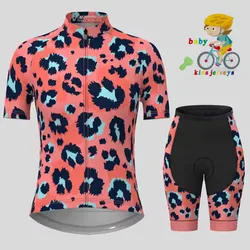 Children's cycling clothing set, breathable shorts for boys and girls, red and green bike clothes, summer bike clothes