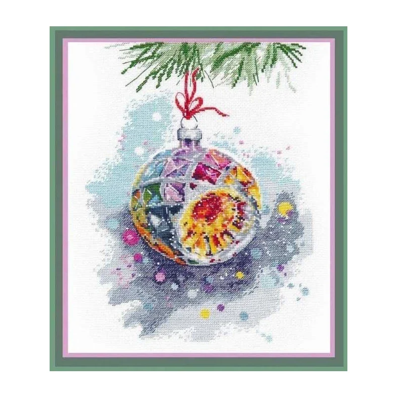 Amishop Gold Collection Counted Cross Stitch Kit Christmas Bells Crystal Ball Wish Colorful