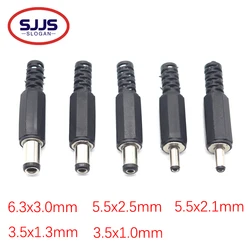 【10-5PCS】DC female male Power supply Plug Connectors 5.5x2.1 5.5x2.5 3.5*1.35 6.3*3.0mm Female male Jack Socket Adapter Wire