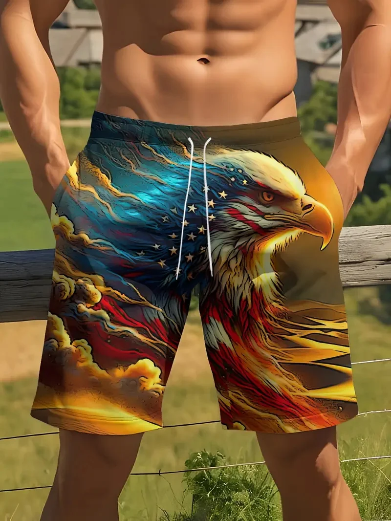 USA National Flag Graphic Men Board Shorts 3D Printed Short Pants Casual Hawaiian Swim Beach Trunks MAGA Summer Men Kids Clothes