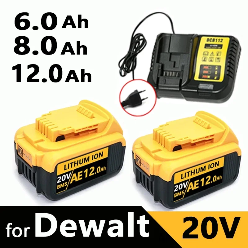 New 100% Original 12000mAh 20V for Dewalt Power Tool Battery DCB206 20V 18.0Ah Battery DCB206 20V Battery DCB200 DCB205