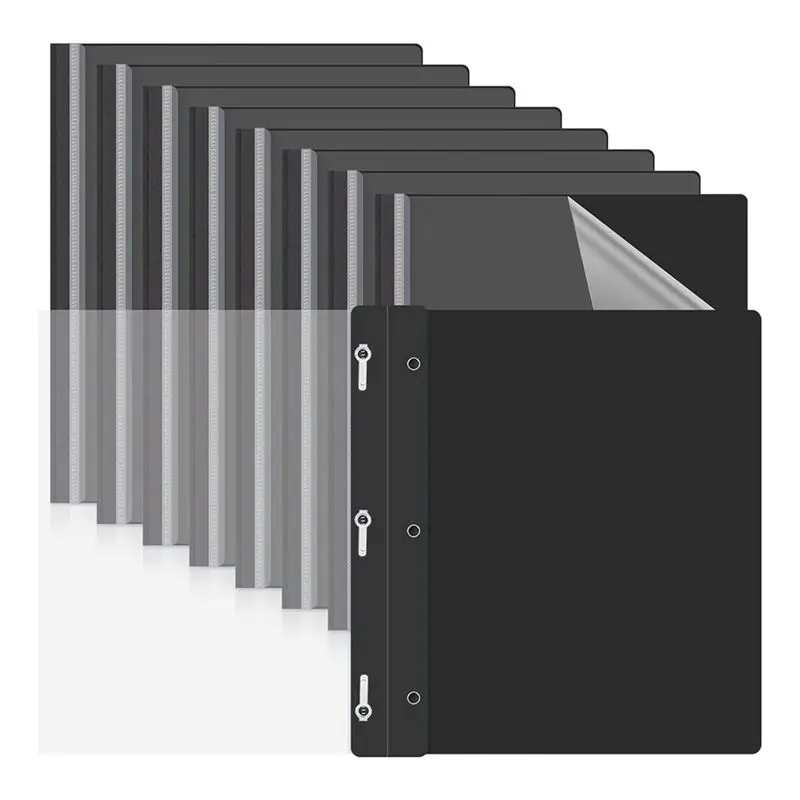 n35r-10-pack-report-covers-with-3-prongs-fastenerspresentation-folders-plastic-report-folder-with-black-back-covers