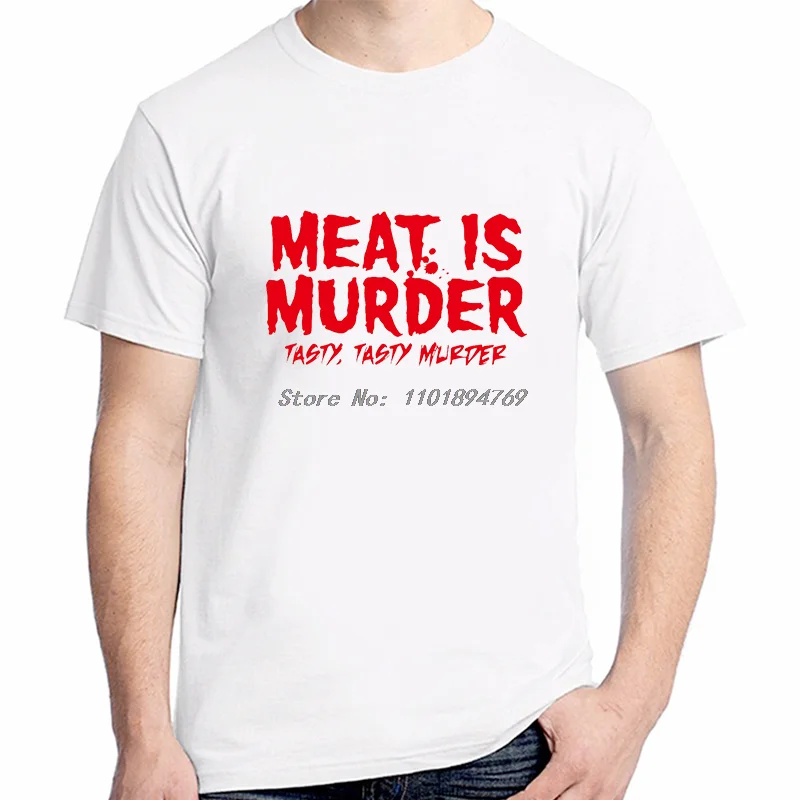 Meat Is Murder Vegetarian Vegan T-Shirt Fashion Cotton T-Shirt Short Sleeve T-Shirt Summer Breathable Printing O-Neck T-Shirt