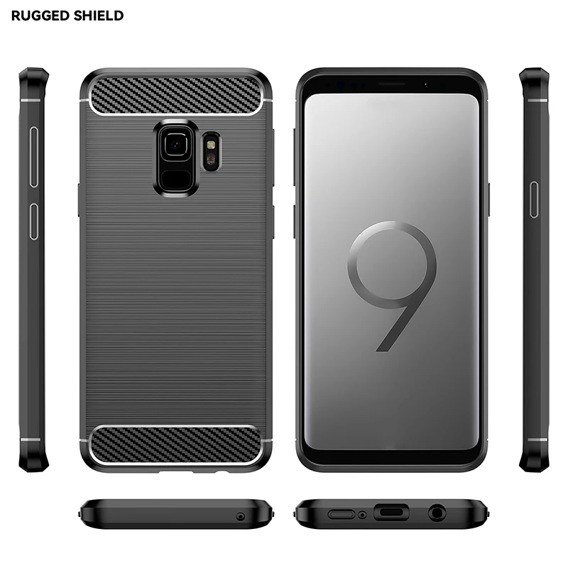 Case For Samsung Galaxy S9 or S9 Plus Cases Silicone Bumper Shockproof Carbon Cover for Samsung Galaxy S9+ Plus G965F Funda Capa