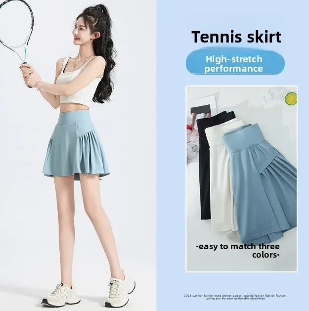 

High Waist Sports ort Skirt Women's Slim Fit Five-Quarter Pants Yoga Dance Fitn Skirts Faionable Cact Nylon