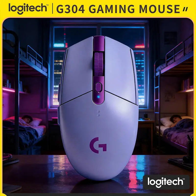 

Беспроводная мышь Logitech G304 с сенсором HERO 12000 DPI, LIGHTSPEED, 1 мс, 9 месяцев автономной работы, откликающиеся кнопки, для домашних геймеров