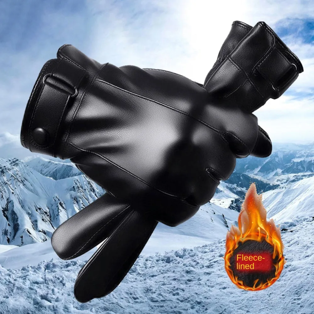 

Минимализм, плюшевые перчатки из искусственной кожи, плюшевые однотонные модные водонепроницаемые варежки, уличные перчатки для верховой езды